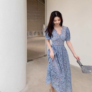 溫柔宮廷風睫毛蕾絲洋裝 婚禮 伴娘 長裙 婚宴