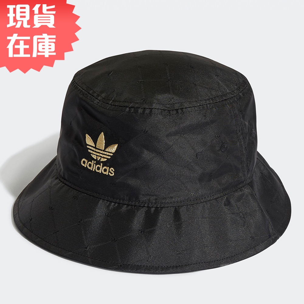 Adidas FOR HER 帽子 漁夫帽 流行 休閒 黑 金【運動世界】H09036