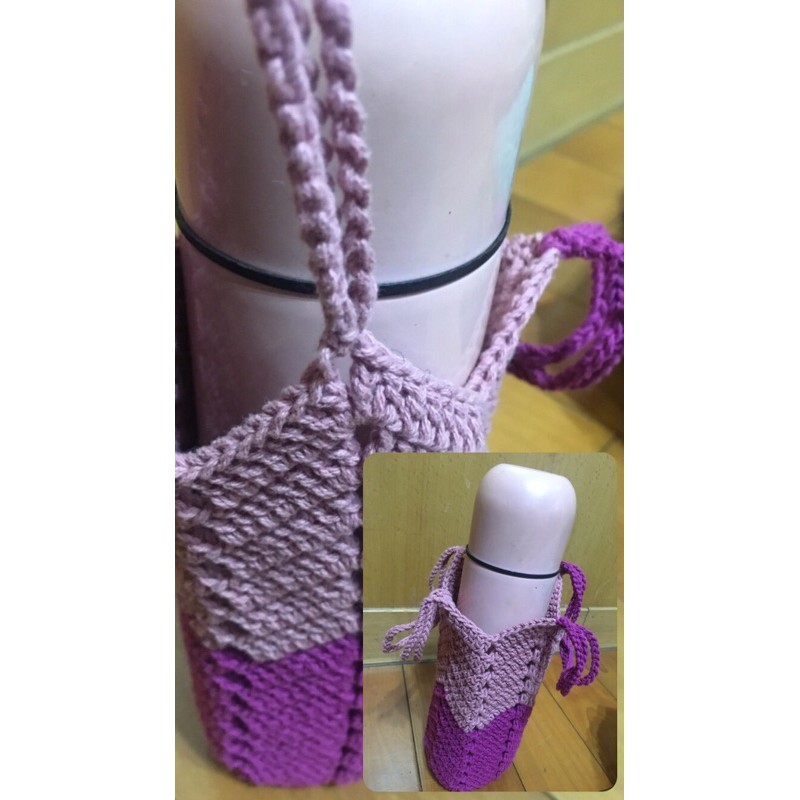 手鉤藝📍飲料提袋 水壺提袋 環保杯套 手作編織 毛線編織🧶