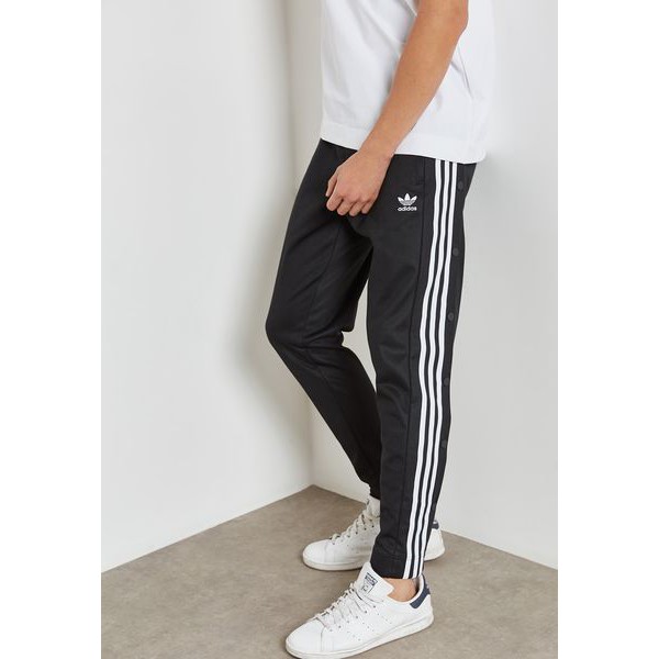 Adidas Originals Snap Pants 黑色三線褲 刺繡 側邊排扣 CW1283