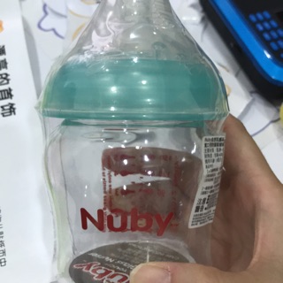 Nuby 自然乳感系列 寬口徑 防脹氣 玻璃奶瓶 150ml