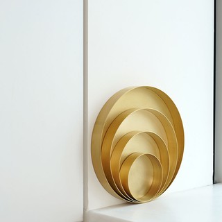Life +北歐銅製復古圓形金屬托盤 金屬圓盤 金色玫瑰金 飾品收納置物盤 首飾盤 飾品盤