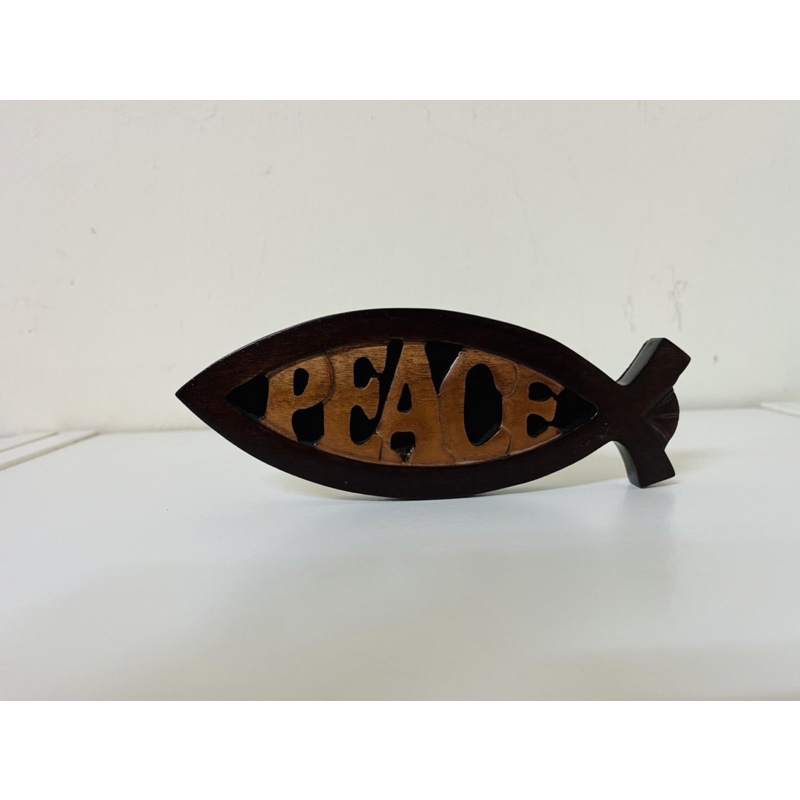 peace 印尼魚型木雕