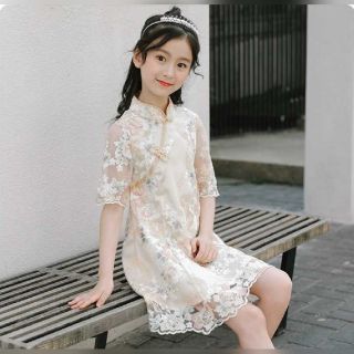 【智美精品屋】女童禮服 兒童小禮服 中國風 改良式網紗繡花禮服洋裝