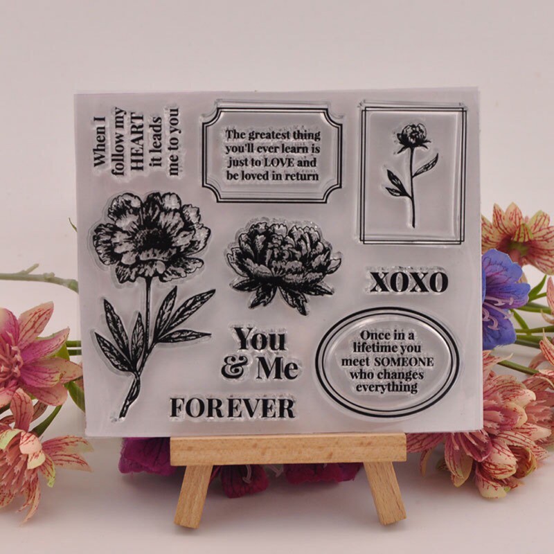 現貨台灣賣家花卉印章玫瑰花印章植物印章英文印章透明印章硅膠印章矽膠印章水晶印章手帳創作素桑某文具 蝦皮購物