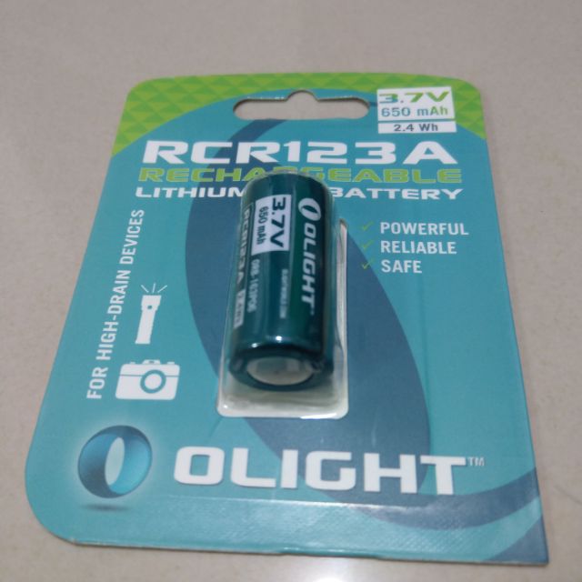 Olight 16340 RCR123A 650mAh 3.7V帶保護板電池(1顆)