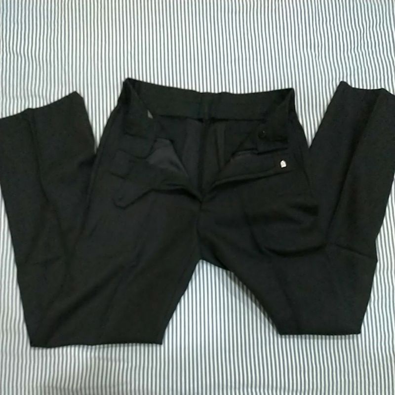 Aoyama 青山 洋服 西服 長筒 西裝褲 深灰色 羊毛 vintage 復古 古著 經典
