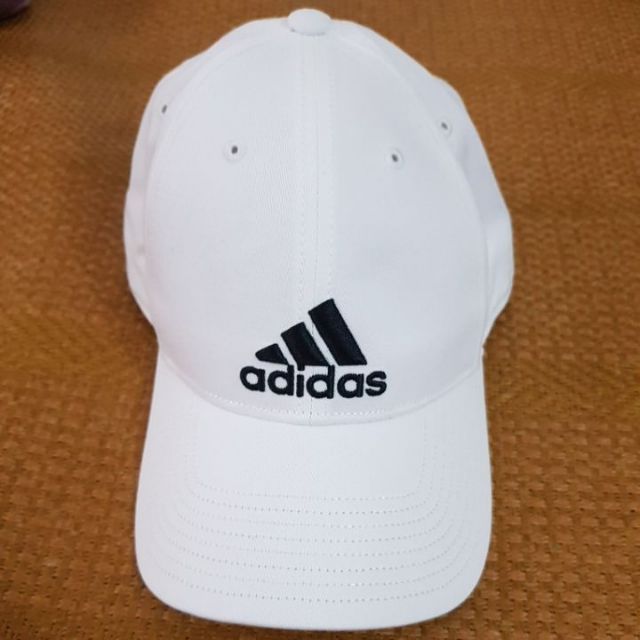 《愛迪達》 棒球帽 正品 白S98150 愛迪達Logo老帽