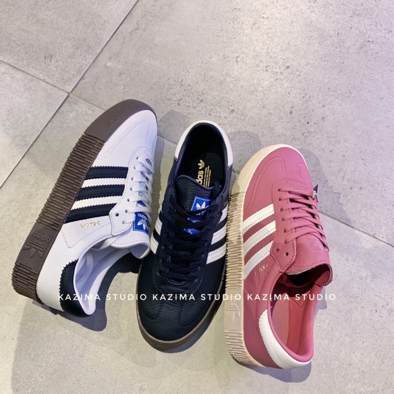 Kazima Adidas Originals Sambarose 厚底 厚底鞋  黑白 粉 粉色 膠底 焦糖底 白色