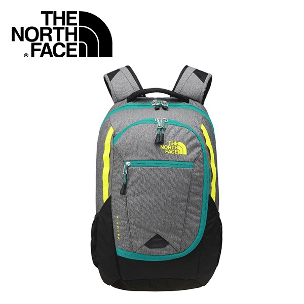 【The North Face 27L 15吋電腦背包 鋅灰/硫黃綠】 NF00CHJ8/電腦包/後背包/悠遊山水
