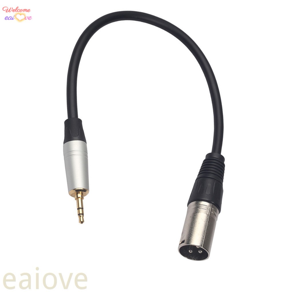 [eaiove]0.3m Xlr 3 針公對母 3.5mm 立體聲插頭屏蔽麥克風麥克風電纜插孔 3.5 公對母