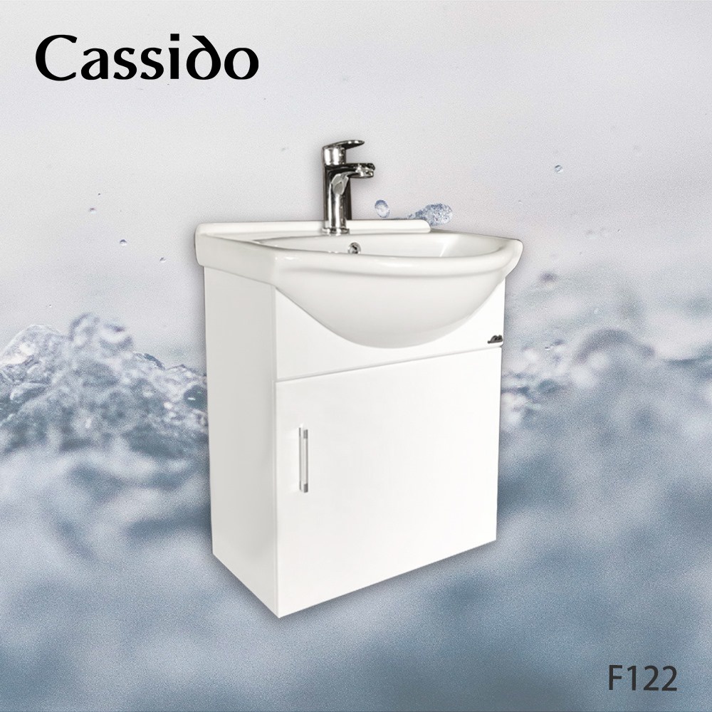 Cassido F109 晶白智潔釉抗箘抗污檯面盆 防水發泡板 5層環保烤漆浴櫃