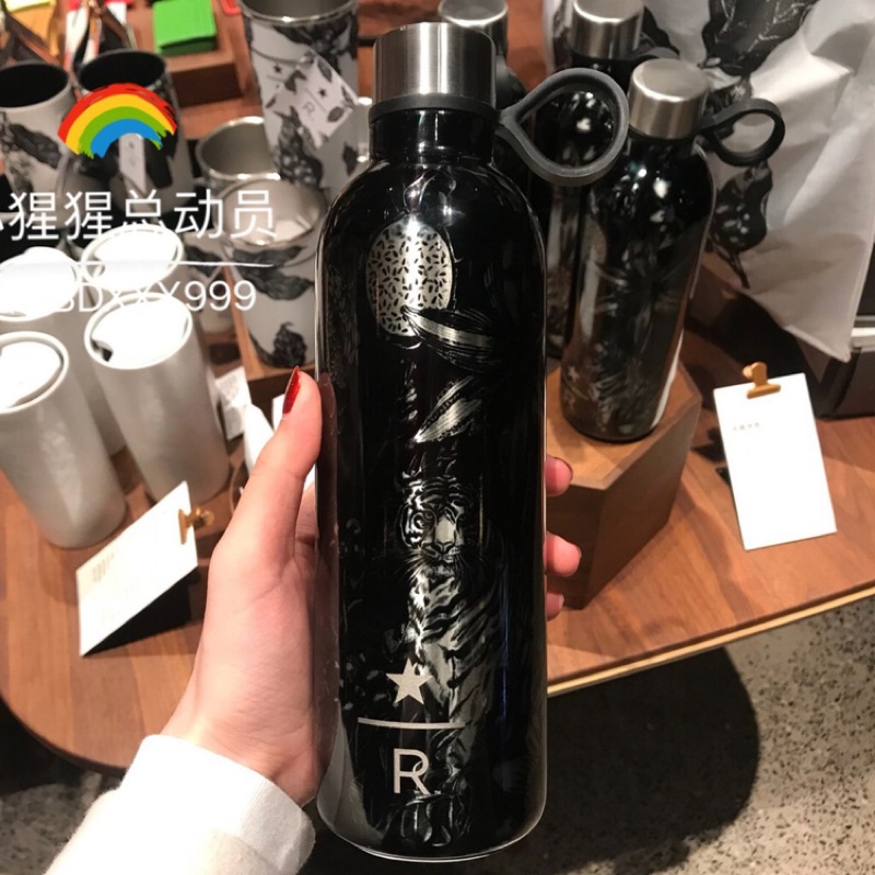【AM代購】Starbucks Reserve Roastery星巴克上海烘培工坊甄選老虎叢林花手繪保溫瓶馬克杯黑禮物