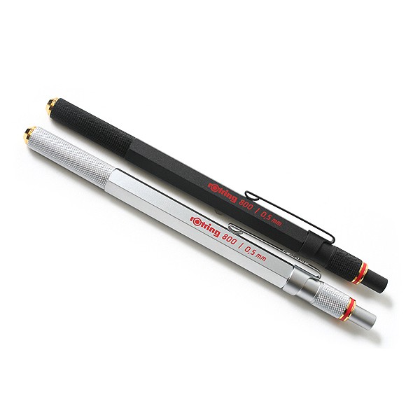 德國 rOtring 800 製圖用自動鉛筆(0.5mm)＊黑色/銀色 筆尖可收納