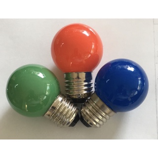 LED色泡 1W紅色 藍色 綠色 E27燈頭110V 圓形燈泡 氣氛燈