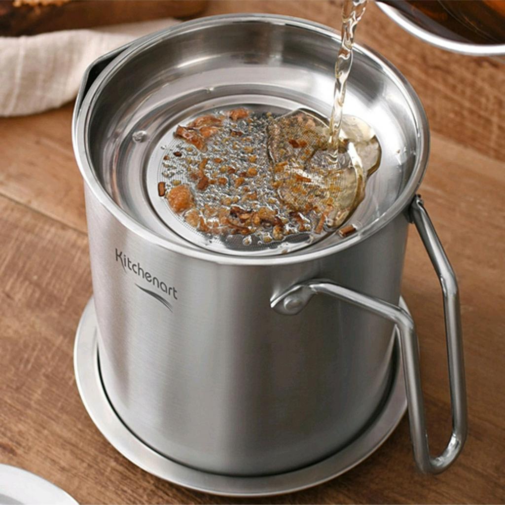 韓國直送 Kitchenart 不銹鋼油壺帶過濾器,油壺