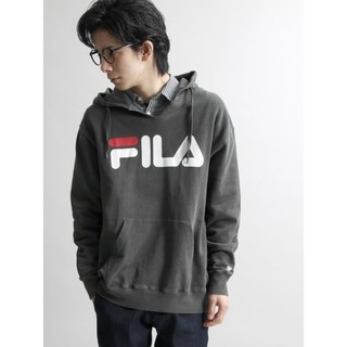 【HYDRA】FILA 經典色 復古 logo 帽T 長袖 90s 日本 日本支線 黑色 水洗 刷舊 M L