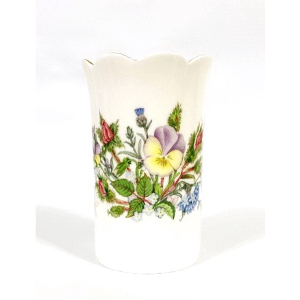 Aynsley "Wild Tudor系列"精緻骨瓷花型描金小花瓶(英國製)