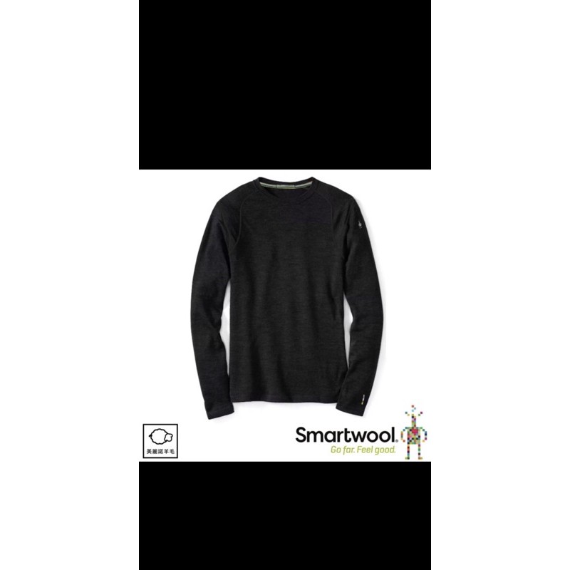 &lt;完售&gt;smartwool NTS 250 羊毛圓領內層保暖衣，黑色，聰明羊，美麗諾羊毛。