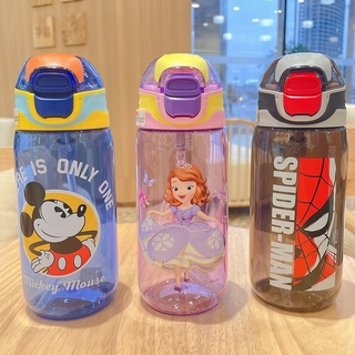 6142🔹臺灣賣家免費刻字🔹530ml 迪士尼鴨嘴水壺 兒童夏季吸管運動塑料杯 tritan材質 蜘蛛人 米奇 蘇菲亞