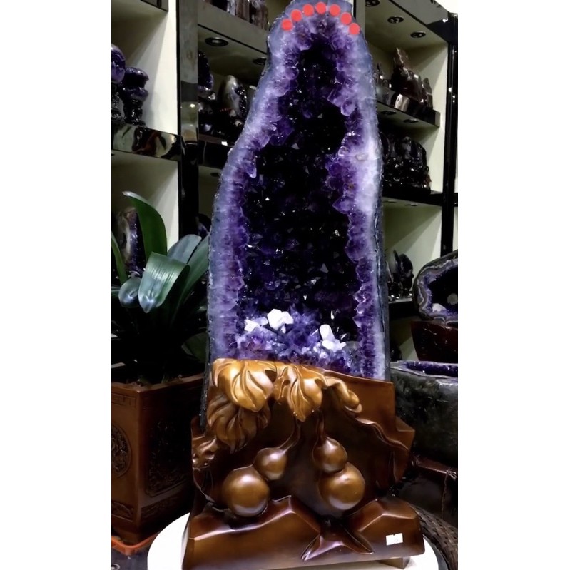 36公斤，奇石洞，收藏品2A0856頂級烏拉圭色紫晶洞💜，紫氣東來，招財闢邪防小人👻，聚財聚氣