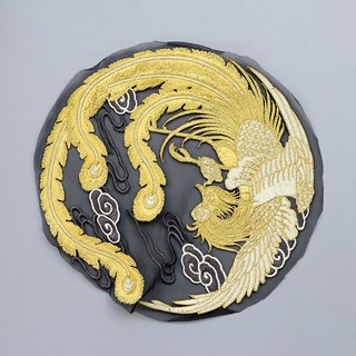 金線鳳凰圓形布貼戲服民族服飾裝飾貼花網繡重工蕾絲花邊手縫款 280 蝦皮購物