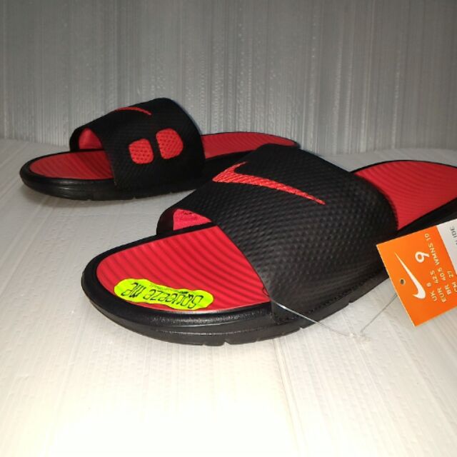 Nike BENASSI SOLARSOFT運動拖鞋431884-011黑色紅*尺寸詢問*