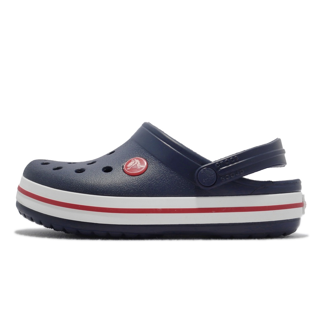 Crocs Crocband Clog K 深藍 白 紅 洞洞鞋 小朋友 童鞋 4-7歲 【ACS】 207006485