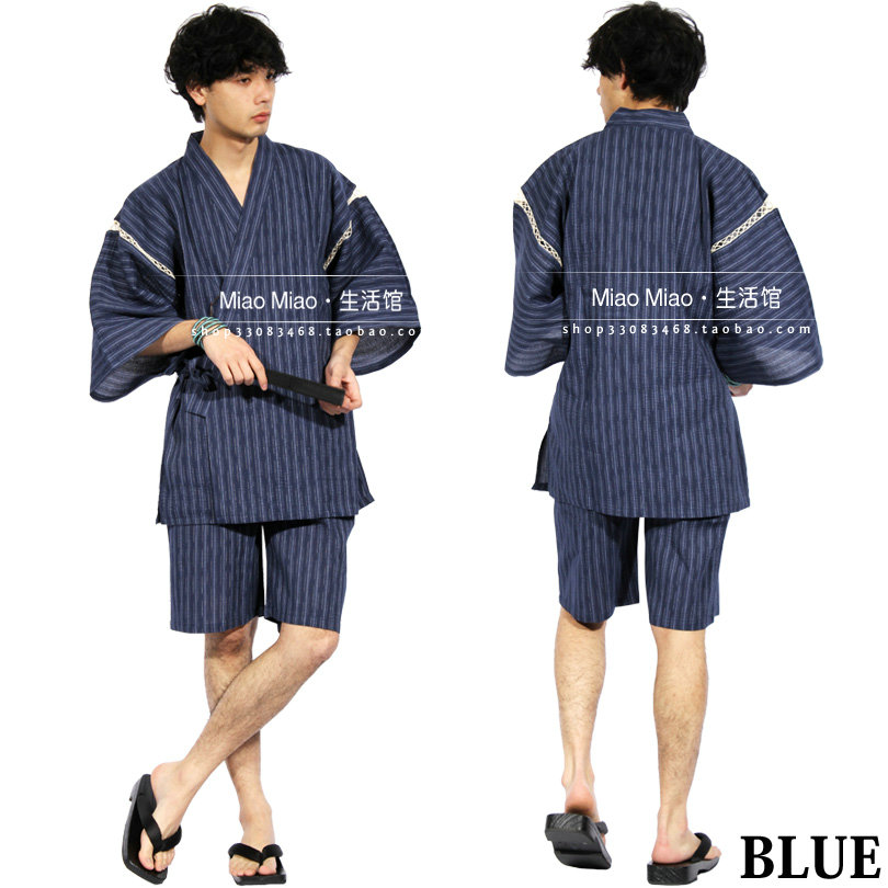 沐子原創設計 和服浴衣男浴袍夏季花火大會男士日本和服日式純棉短袖睡衣套裝汗蒸服cosplay 家居服 蝦皮購物