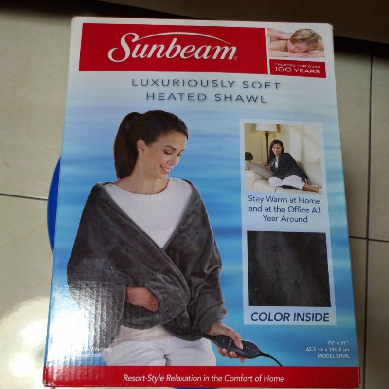 美國 Sunbeam 柔毛披蓋式電熱毯