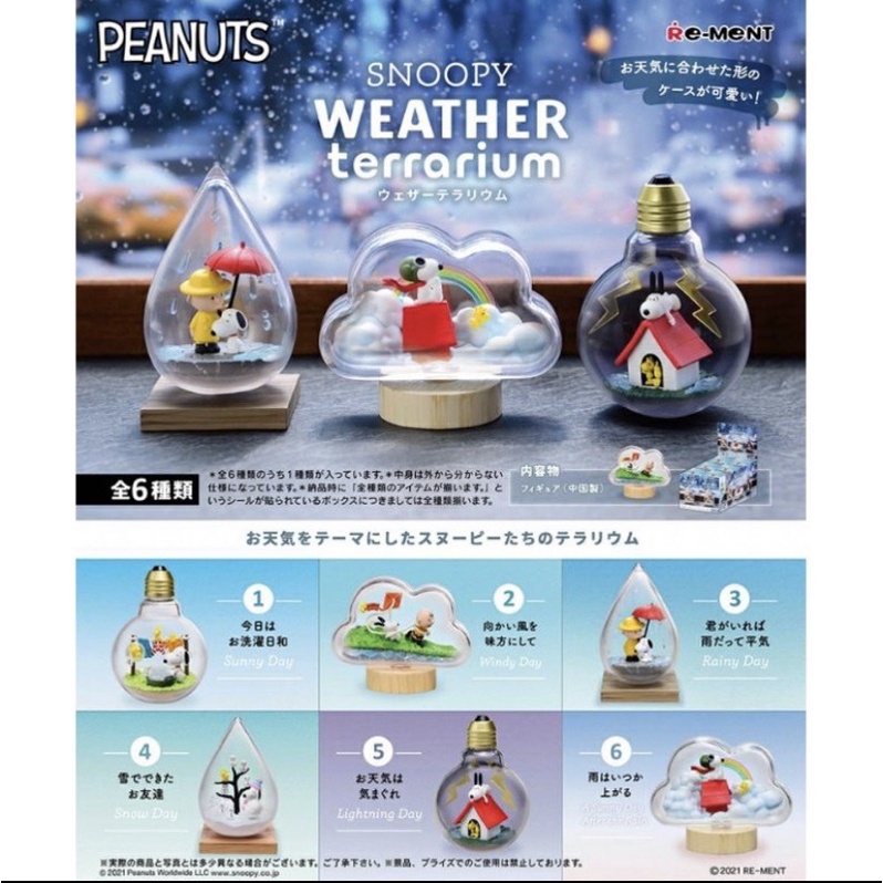 Re-MeNT 盒玩 史努比 Snoopy 天氣 造型瓶 造景 彩虹 打雷 下雪 雨天 盒玩