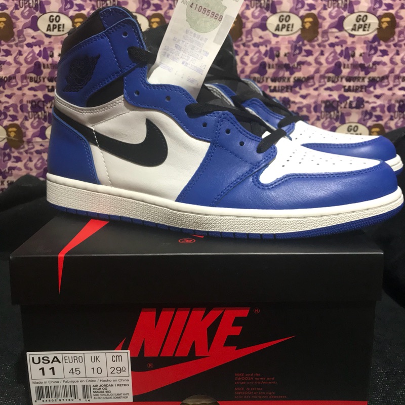 Nike air Jordan 1 royal blue 喬丹 皇家藍 1代 小閃電 藍白 白蘭