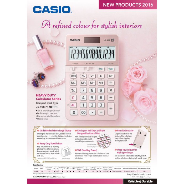 計算機 CASIO 卡西歐 公司貨附保卡 計算機 櫻花限定版 JS-40B 少女必備計算機
