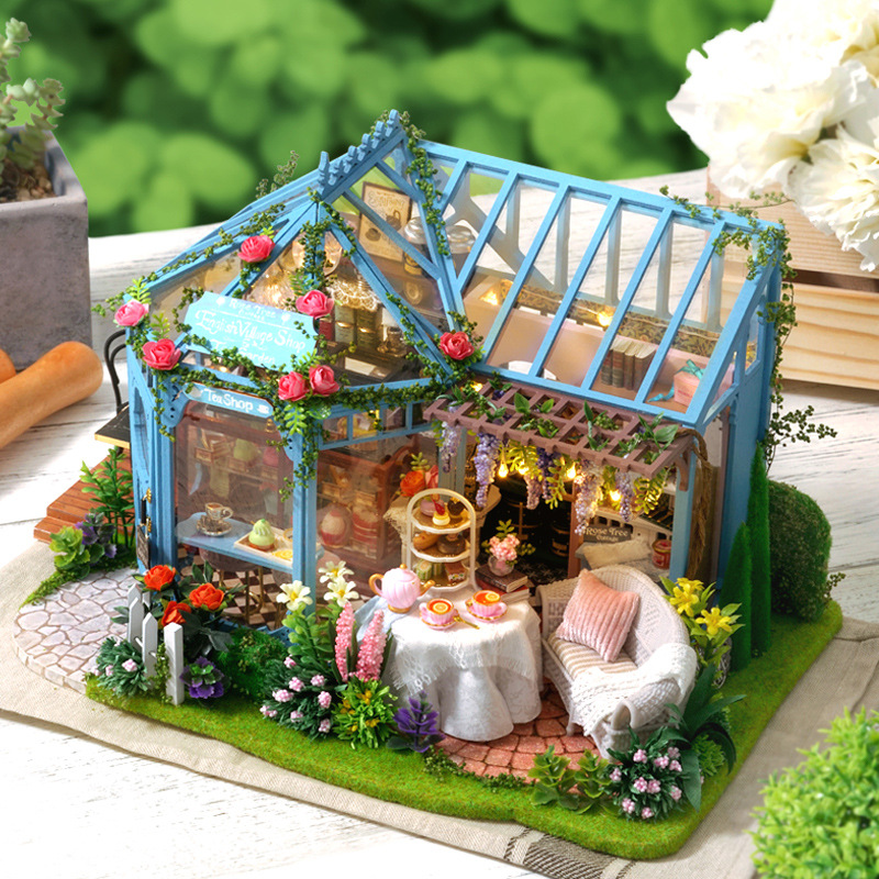 智趣屋diy小屋薔薇庭園茶屋手工製作建築模型木質別墅創意女禮物 蝦皮購物