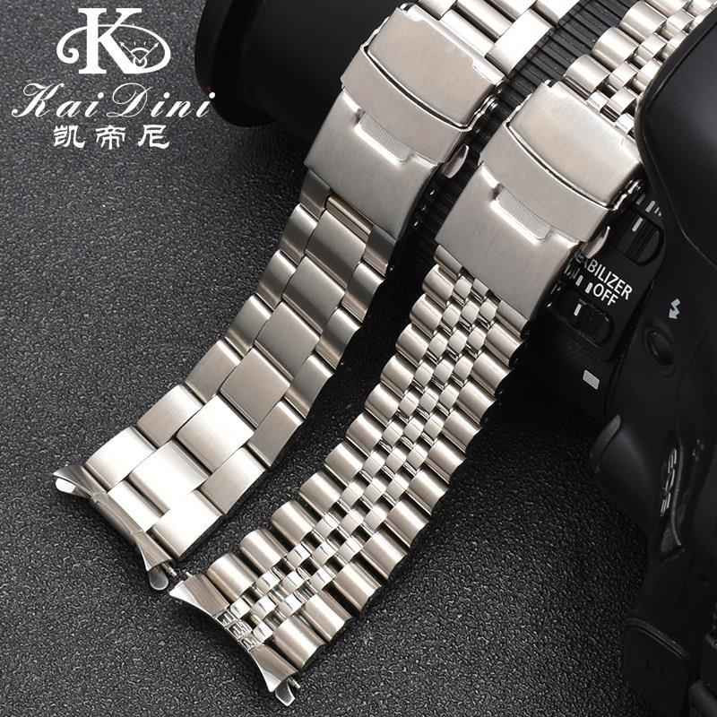 不銹鋼錶帶 適用精工SKX007/009 SKX173/175男精鋼手錶帶錶鏈22mm