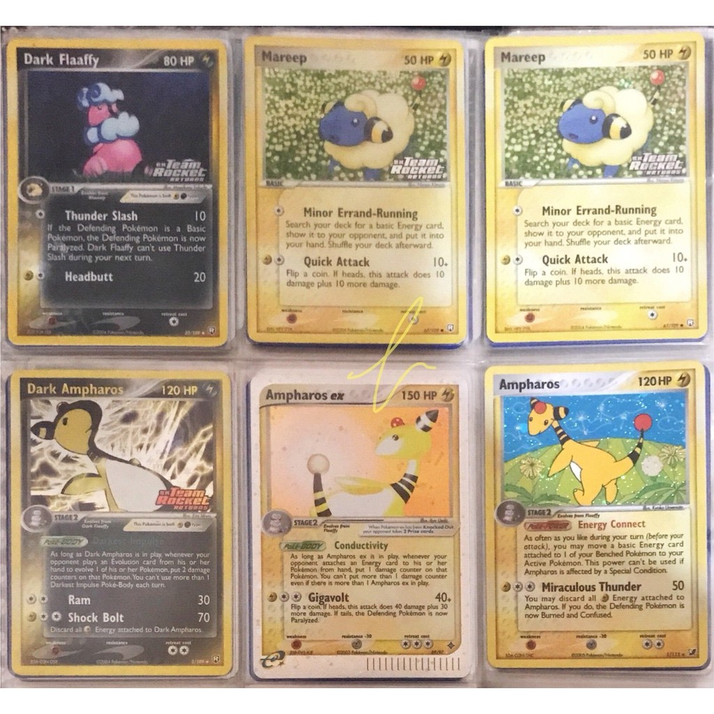 美版英文 Pokemon TCG 神奇寶貝遊戲卡 Ampharos ex 電龍ex 咩利羊 茸茸羊 (進化組)