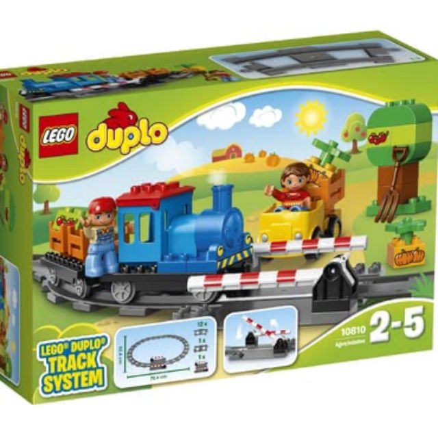 [限lych26下標] [二手] LOGO duplo 樂高得寶 10810 小火車平交道組 +2個窗型散磚