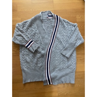 韓貨簡約慵懶風麻花紋寬鬆針織開衫毛衣外套