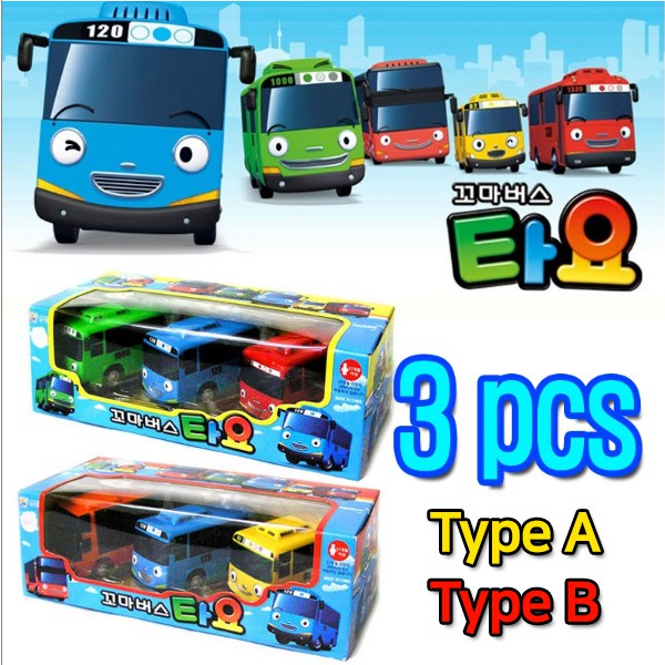 小巴士 TAYO 巴士發條玩具套裝 3 件 | 大洋、羅吉、加尼 | 慈圖,泰奧,拉尼