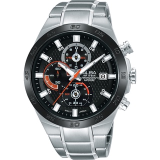 ALBA ACTIVE 活力玩酷型男計時腕錶(AM3337X1)-黑/44mm