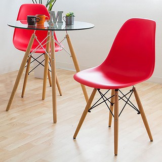 E-home 北歐經典造型餐椅-紅色