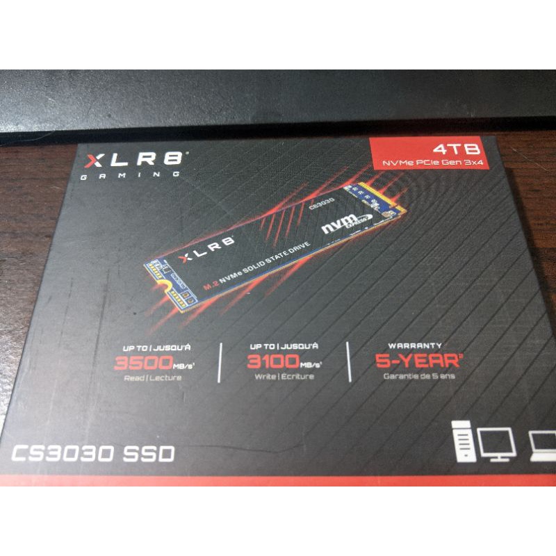 PNY CS3030 4TB M.2 2280 PCIe Gen3X4固態硬碟 全新未拆