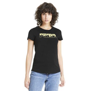 Puma Rebel 撞色LOGO燙印短TEE 女 黑【 Watch On-line Store】