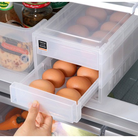韓國進口昌信保鮮盒抽屜式托盤雞蛋整理盒廚房食品保鮮盒冰箱盒