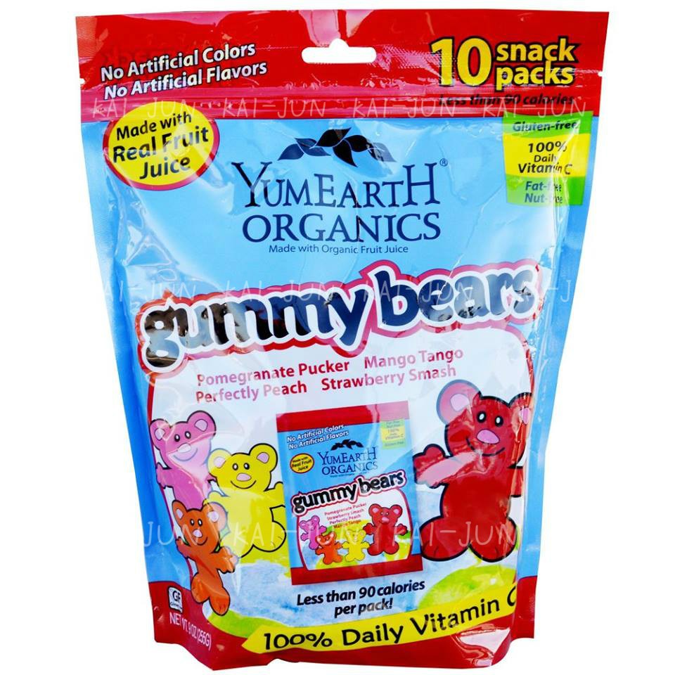 美國-Yummy earth有機小熊軟糖，美國USDA有機食品認證，兒童零食