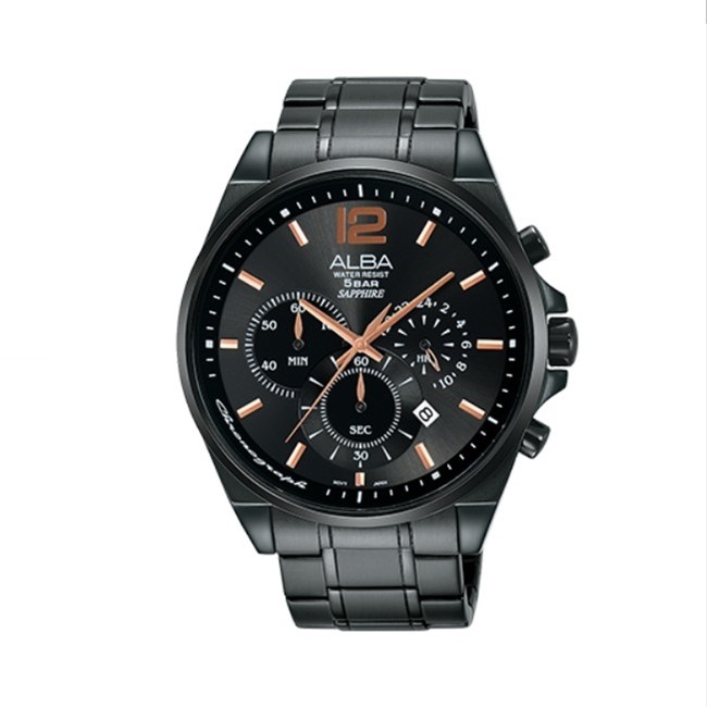 ALBA 雅柏 PRODUCT 男 廣告款三眼計時 石英腕錶(AT3A65X1) 44mm