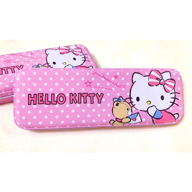 Sanrio三麗鷗凱蒂貓Hello Kitty雙層鐵筆盒/鉛筆盒/市價$100