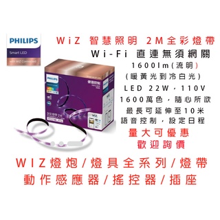 Philips 飛利浦 Wi-Fi WiZ 智慧照明 2M全彩燈帶(PW001)(PW002)