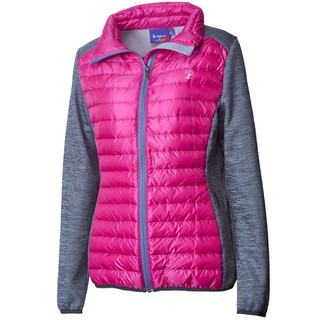 【Wildland 荒野】女彈性針織拼接輕羽絨衣0A62991-09桃紅色 JIS日規90/10 /登山旅遊 /野雁戶外