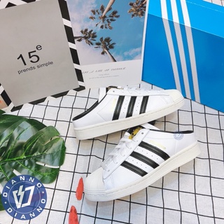 帝安諾 實體店面 - ADIDAS ORIGINALS SUPERSTAR MULE 白黑 金標 懶人拖 FX5851